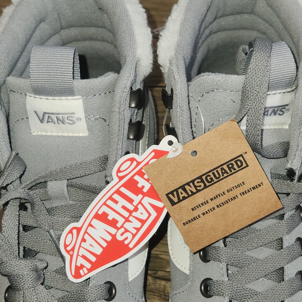 Vans Filmore High Top Sk8 Gray Suede & White Side Stripe Faux Sherpa Women 9.5 - Picture 4 of 11